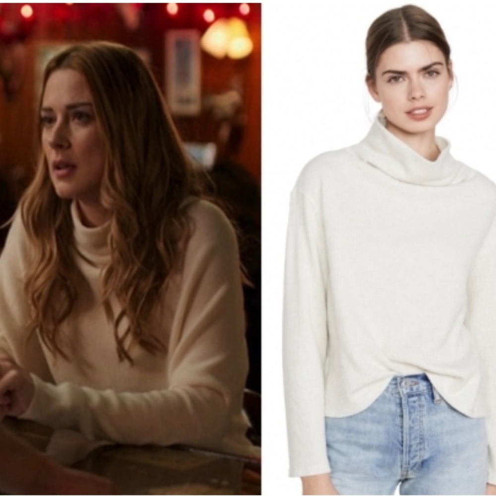 NWOT MONROW LUXURY BRAND SOLD OUT COWL NECK ULTRA SOFT SWEATER EGGSHELL Sz M